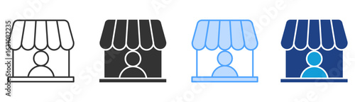 Vendor Icon Set Multiple Style Collection