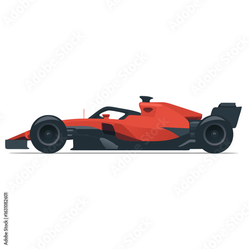 Red f1 racing car vector graphic illustration