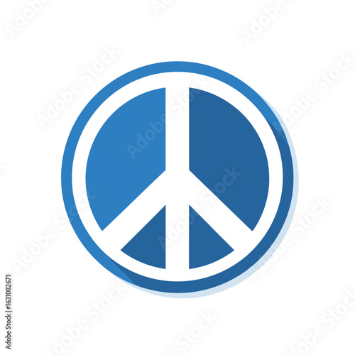 Blue Peace Symbol Icon A Universal Emblem of Harmony and Non-Violence