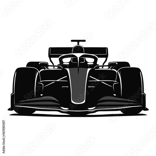Black f1 car vector illustration racing on isolated white background