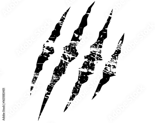 Vector Bold claw scratches depicts animal aggression.