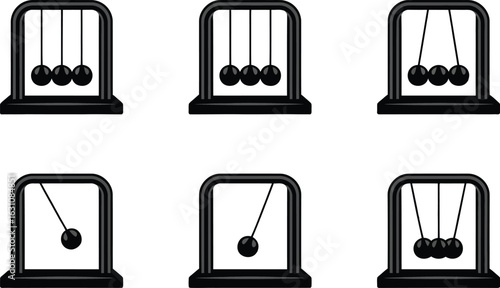 Collection of newton s cradle physics toys demonstrating motion and energy transfer