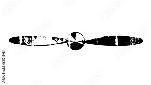 Vector Vintage aircraft propeller with detailed blades.