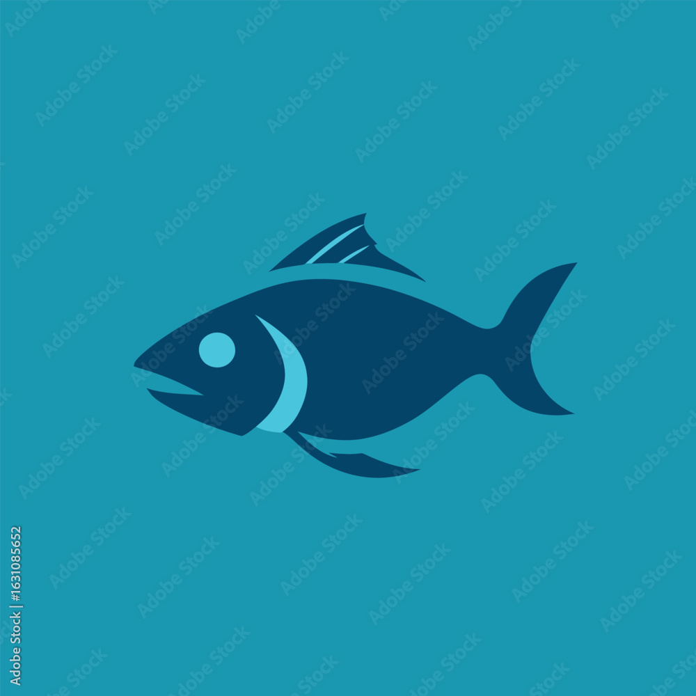 Fototapeta premium Stylized Fish Illustration Aquatic Life and Marine Biology Concept