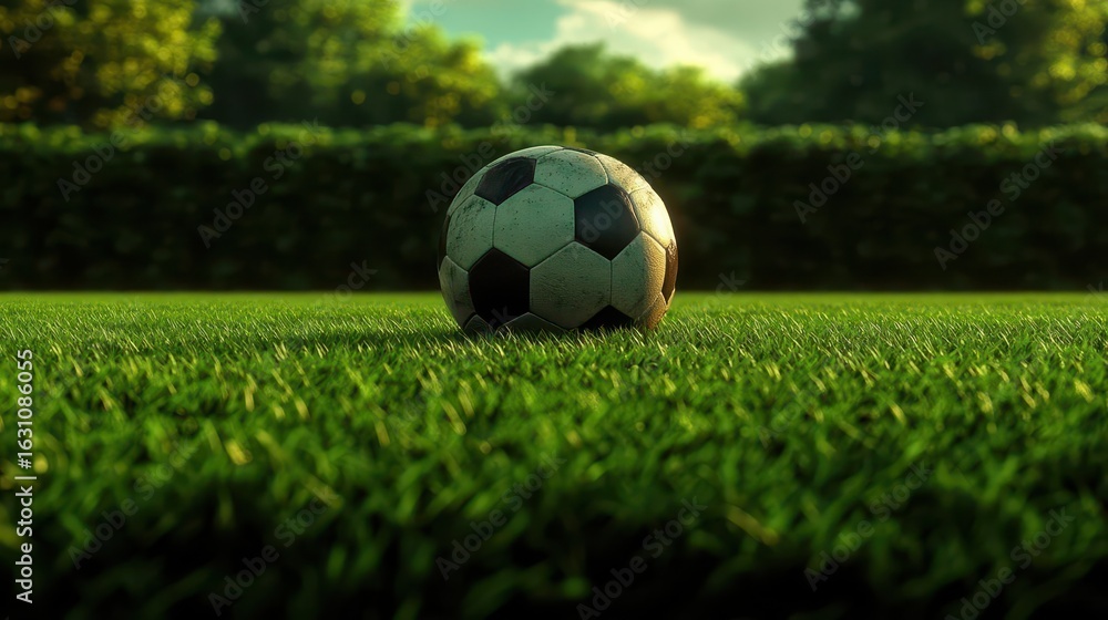 Fototapeta premium Soccer Ball on Green Grass