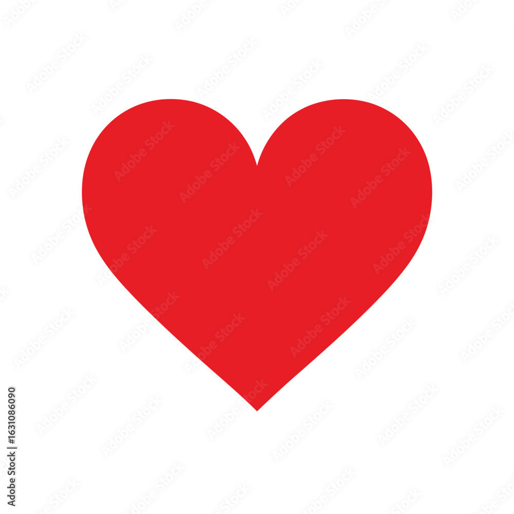 Simple red heart graphic isolated on a white background. An iconic symbol representing love, passion, and romance. Simple red heart graphic isolated on a white background. An iconic symbol representing love, passion, and romance.