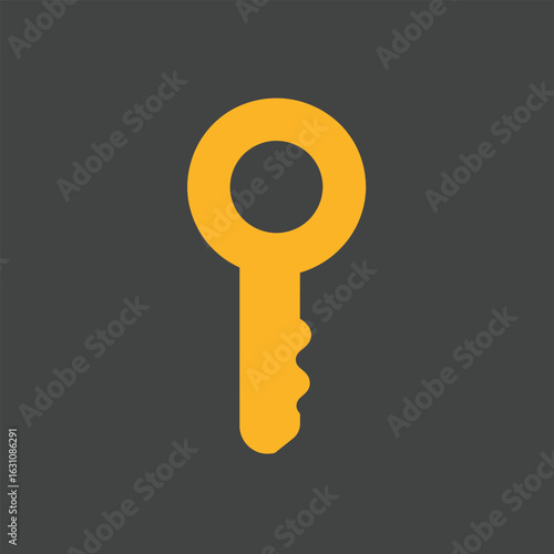Golden Key Icon Access, Security, and Opportunity Concept