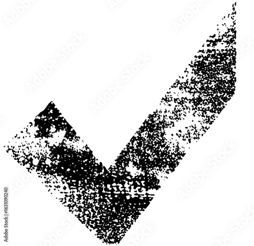 Vector Textured check mark conveys completion and approval.