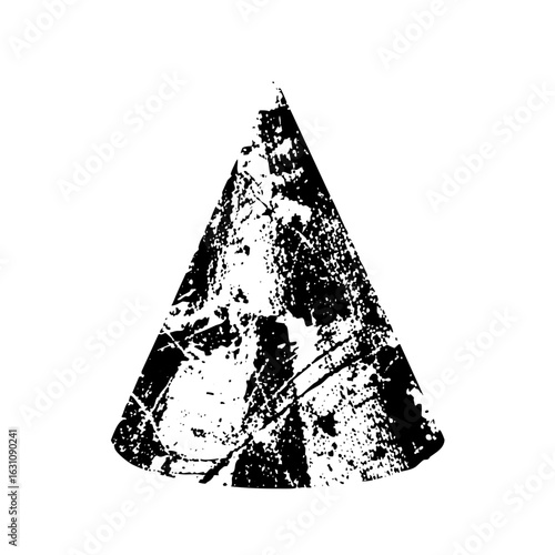 Vector Distressed triangular element with textured surface.