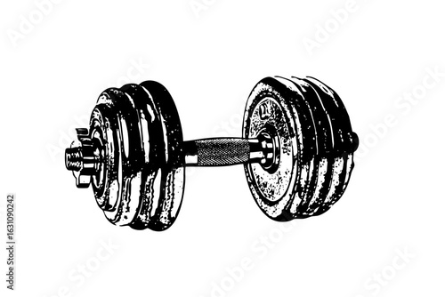 Vector Detailed of a heavy dumbbell for fitness and strength training.
