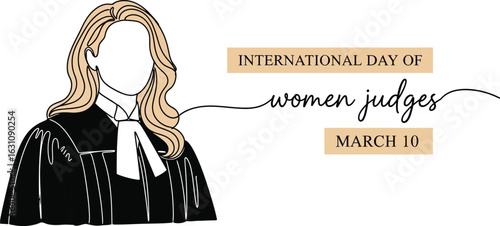 International day of women judges march celebration illustration