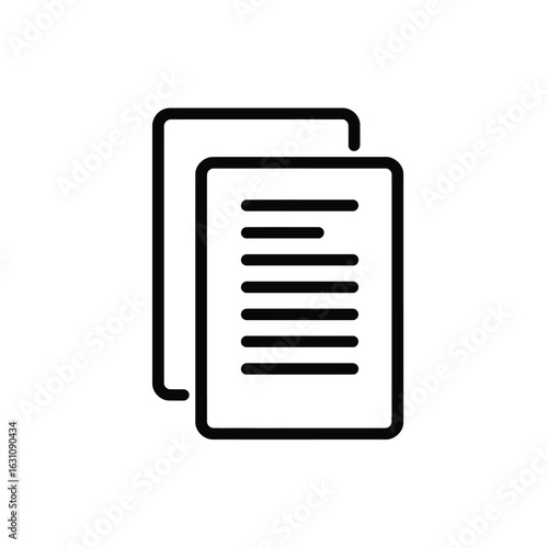 Paper Stack Outline Icon on Transparent Background for Creative Projects