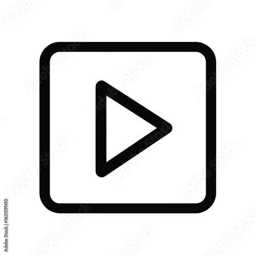 Free Download Play Sign in Square with Rounded Corners on Transparent Background Icon - GFXLoad
