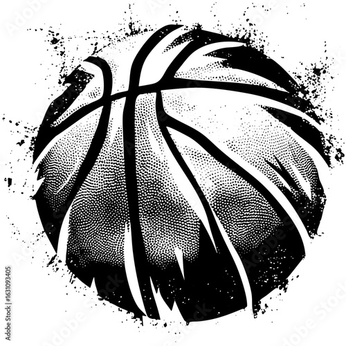 Vector Dynamic basketball with textured panels and bold lines.