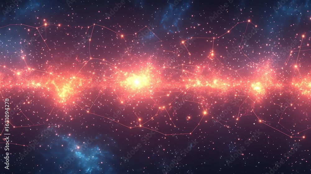 Obraz premium Cosmic Network: Celestial Connections