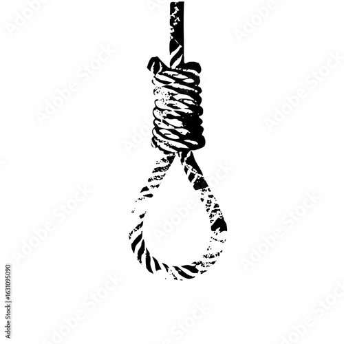 Vector Detailed vector of a knotted rope noose.