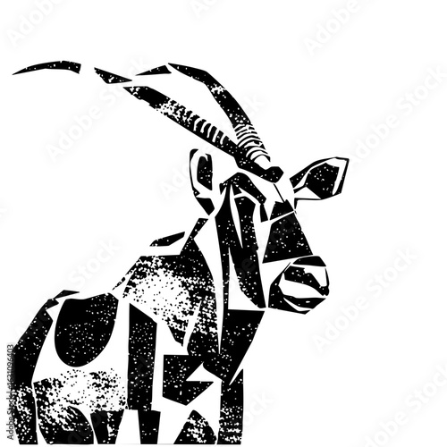 Vector Geometric Oryx Head