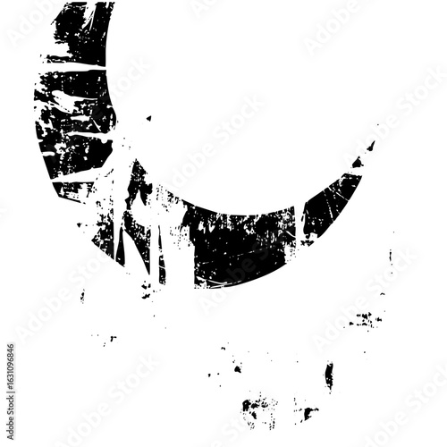 Vector Abstract black of a smiling face with a distressed texture.
