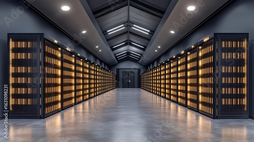 Wallpaper Mural Illuminated Server Room Corridor Torontodigital.ca