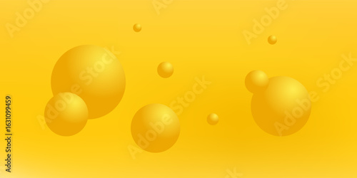 Abstract fluid vibrant gradient 3d yellow circle realistic backgorund, vector illustration eps10