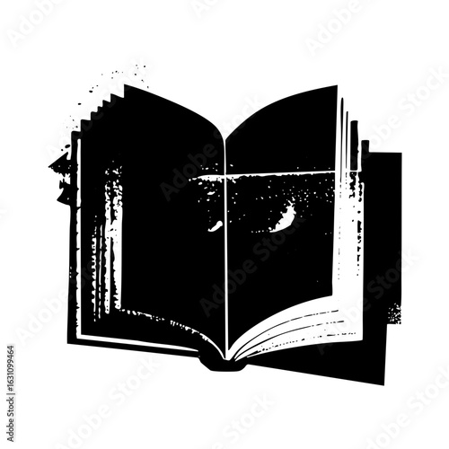 Vector Open book with textured pages
