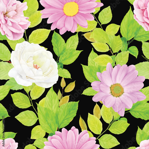 beautiful chrysanthemum seamless pattern