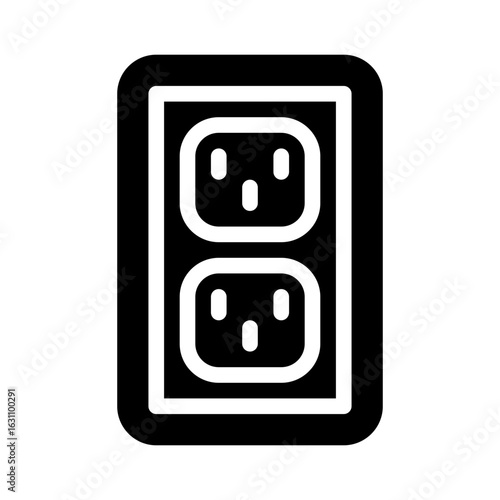 electrical outlet glyph icon