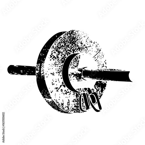 Vector Abstract sickle and book with typographic element.