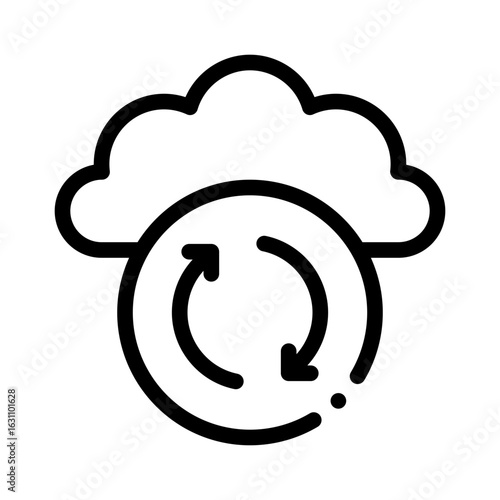 cloud sync line icon