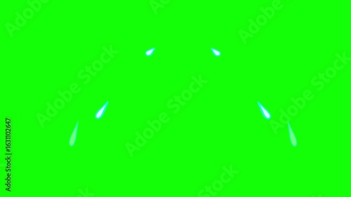 Sweat Drop Motion Graphic on Green Screen Background