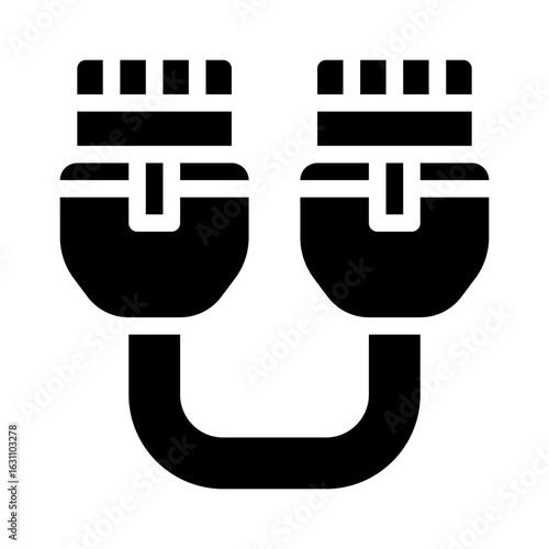 LAN cable glyph icon
