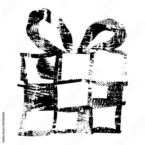 Vector Two figures interact across a table in a minimalist .