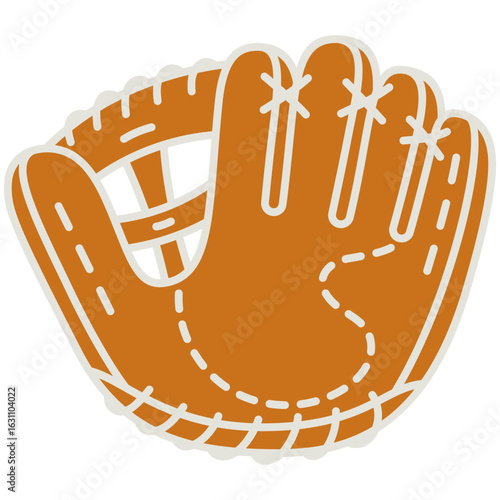 baseball glove or mitt sport equipment flat icon