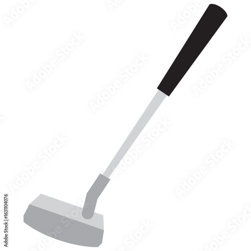 putter golf club with grip sport equipment flat icon
