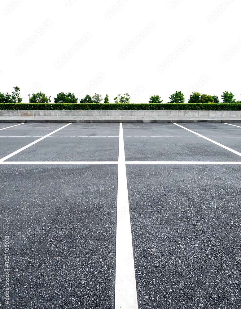 Obraz premium Empty parking lot, paved with lines