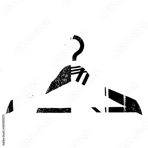 Vector Abstract of a person questioning with a question mark.