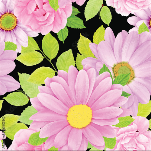 beautiful chrysanthemum seamless pattern