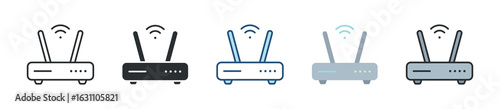 Router Wifi Icon Set Multiple Style Collection