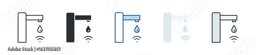 Water Tap Icon Set Multiple Style Collection