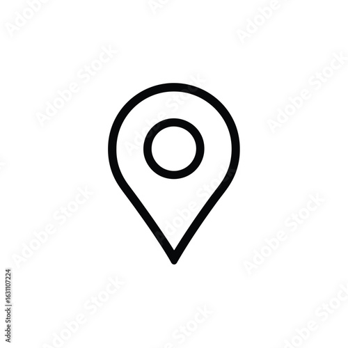 Free Download Black Outline of Classic GPS Location Pin or Marker on White Background - GFXLoad