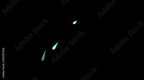 Sweat Drop Motion Graphic black Background