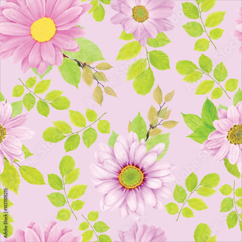 beautiful chrysanthemum seamless pattern