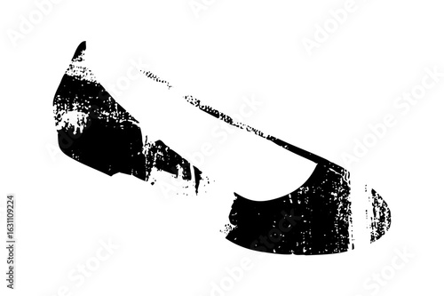 Vector Abstract silhouette of a face in a distressed style.