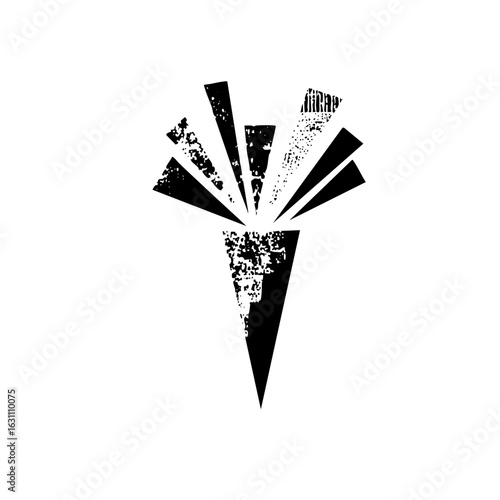 Vector Abstract burst with fragmented arrow .