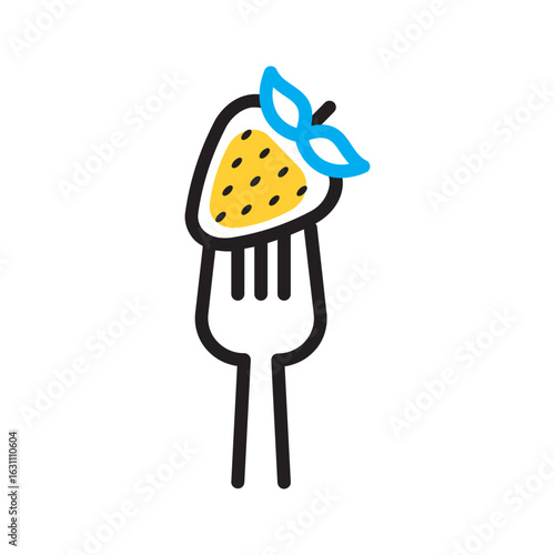 Vector multi color icon for Edible