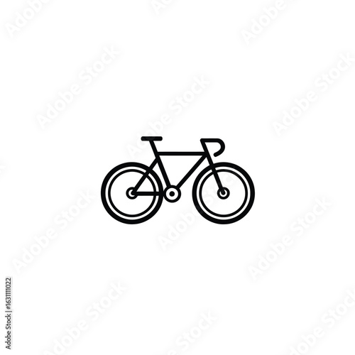 Minimalist Black and White Bicycle Outline Icon for Design or Illustration Use