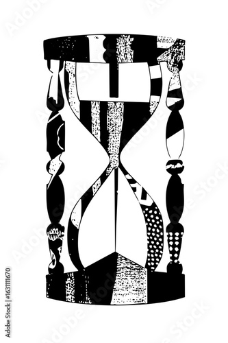 Vector Intricate hourglass showcases the passage of time.