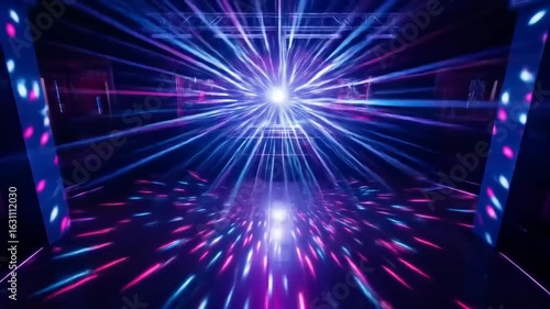 Wallpaper Mural Colorful laser lights illuminating a dance floor in an empty club during a vibrant nightlife scene Torontodigital.ca