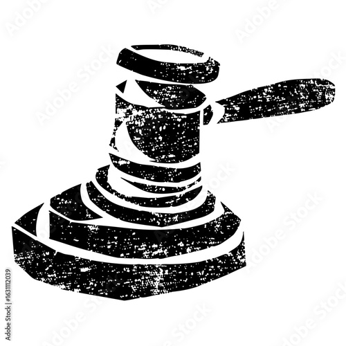 Vector Distressed gavel symbolizes justice and legal proceedings.