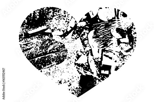 Vector Lovers faces form a distressed heart-shaped .
